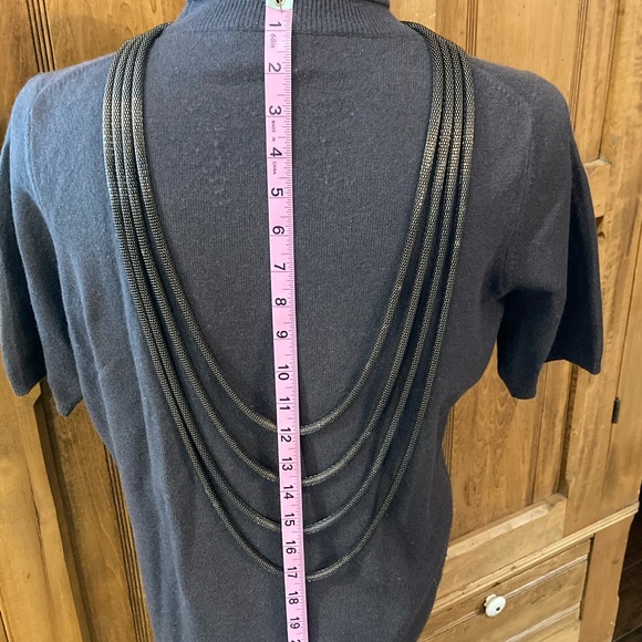 Artisan multi-strand silver-tone metal necklace. - Picture 8 of 10